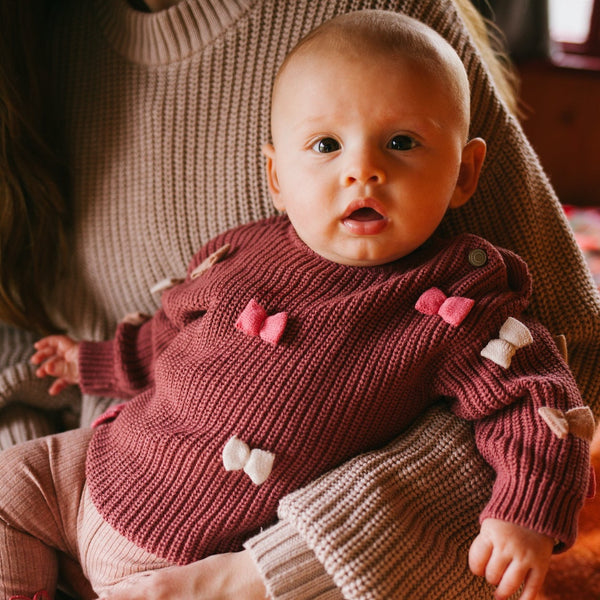 Baby Girls Pullover- red clay