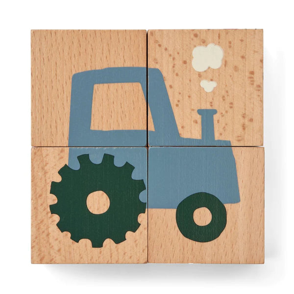Puzzle Blöcke aus Holz Aage - Fahrzeuge