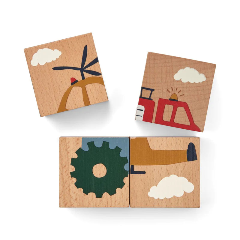 Puzzle Blöcke aus Holz Aage - Fahrzeuge