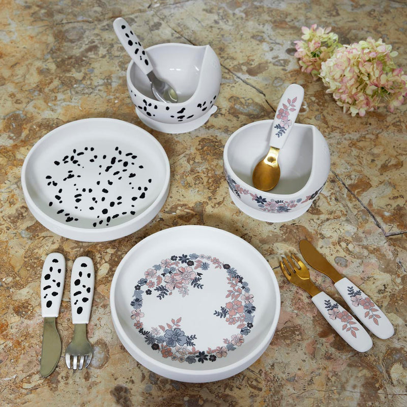 Silicone Bowl Set- Dalmatian dots