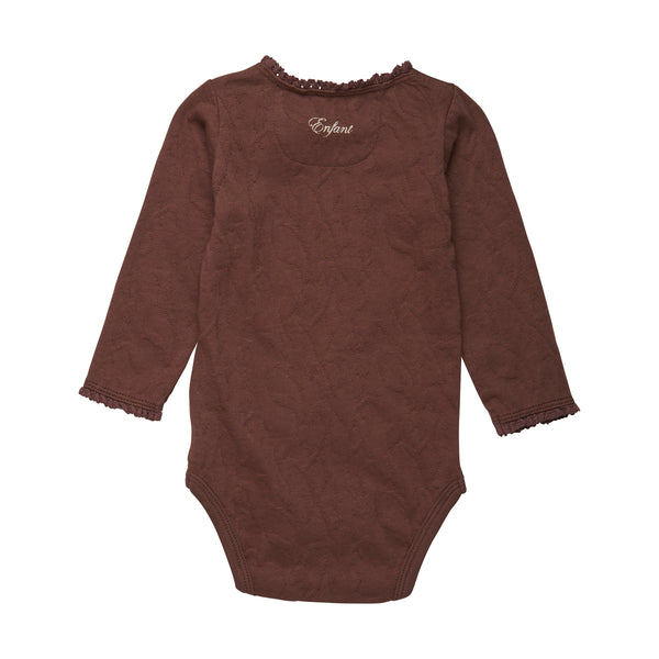 Body Langarm Jacquard - chestnut