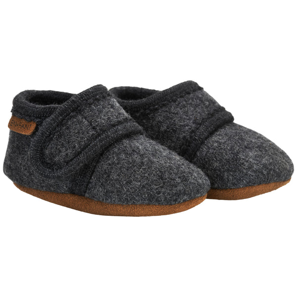 Baby Wool slippers - dark grey