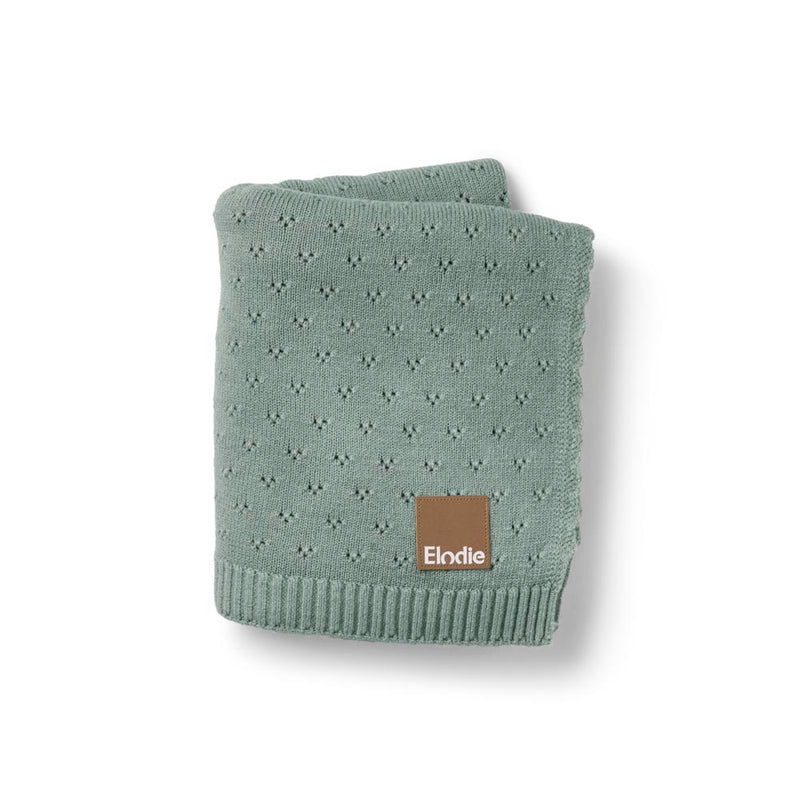 Babydecke Pointelle - pebble green