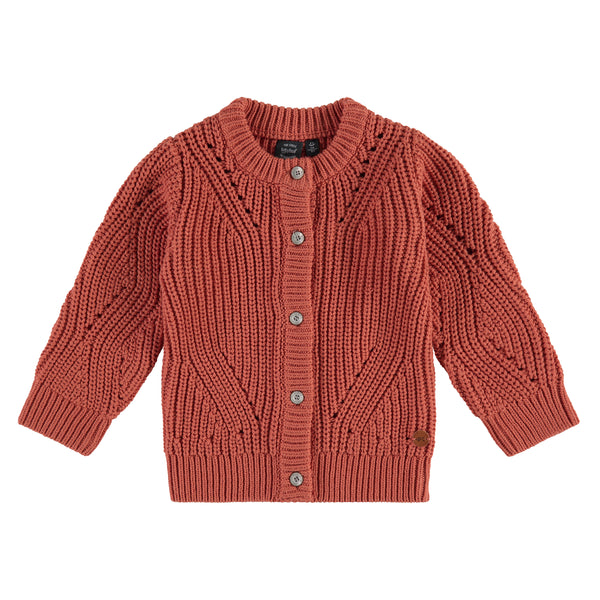 Girls Cardigan - brick