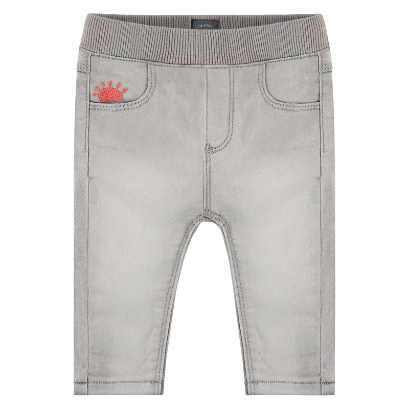 Baby Girls Jogg Jeans - light grey denim