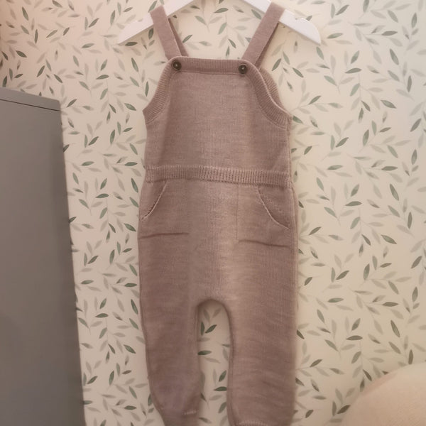 Trägerhose Merinowolle - nuss