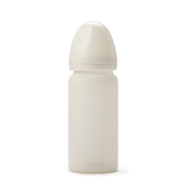 Babyflasche aus glas - vanille white