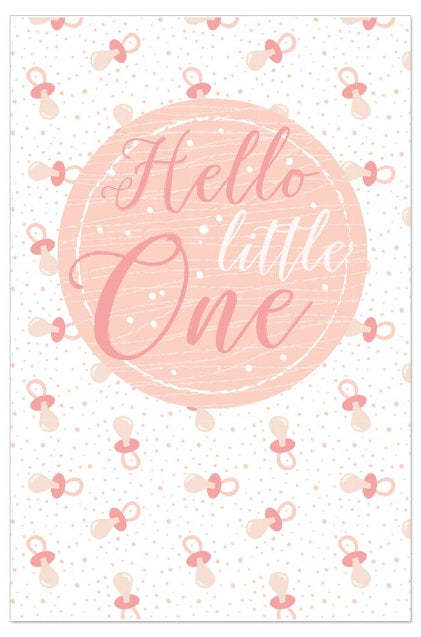 Geburtskarte - Schnuller Spruch Hello Little One Rosé