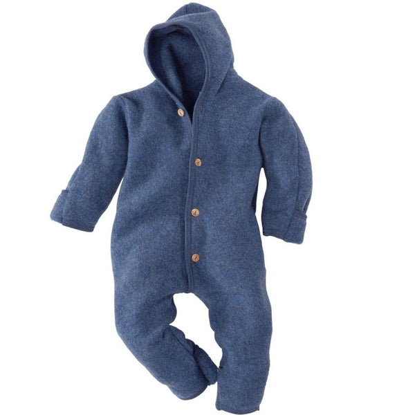 Baby Overall Merino - blau melange