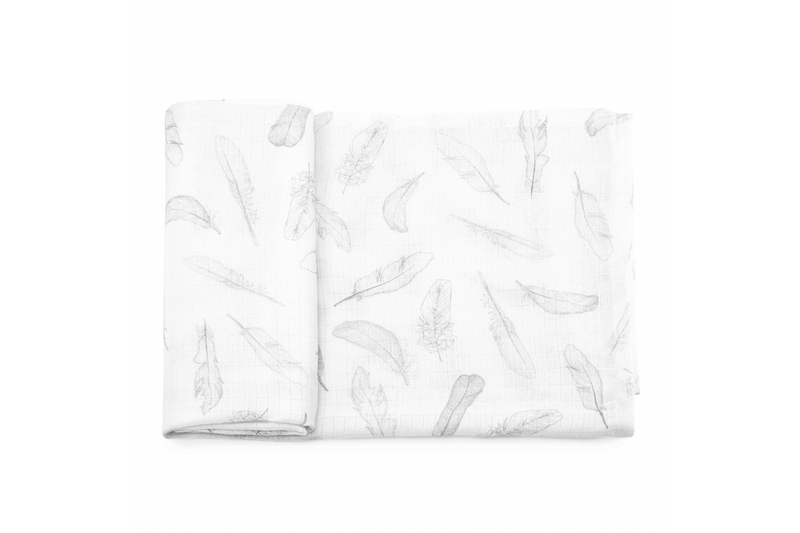 Bamboo Swaddle Anti Mosquito - silver feathers