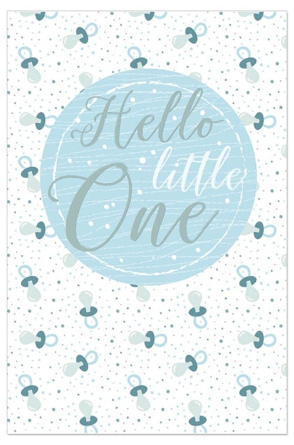 Geburtskarte - Schnuller Spruch Hello Little One Bleu
